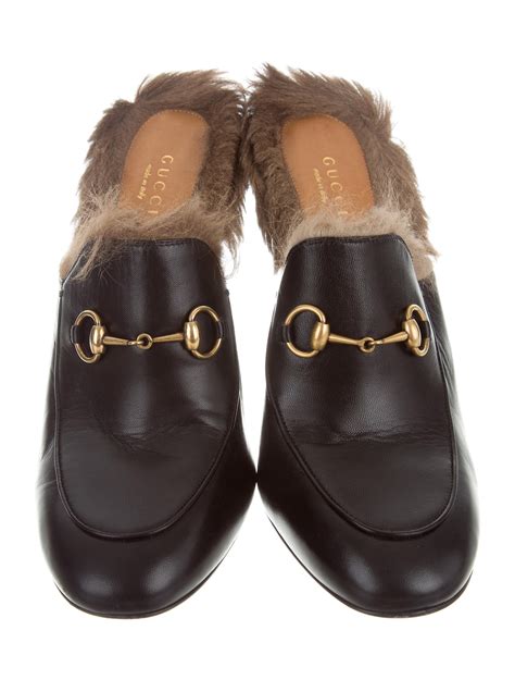 gucci princetown mules|Gucci princetown mule with fur.